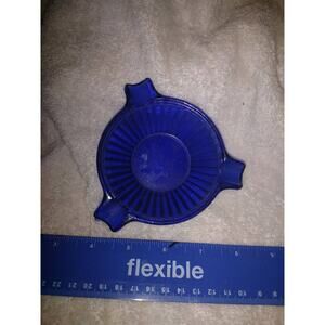 Cobalt blue glass ashtray